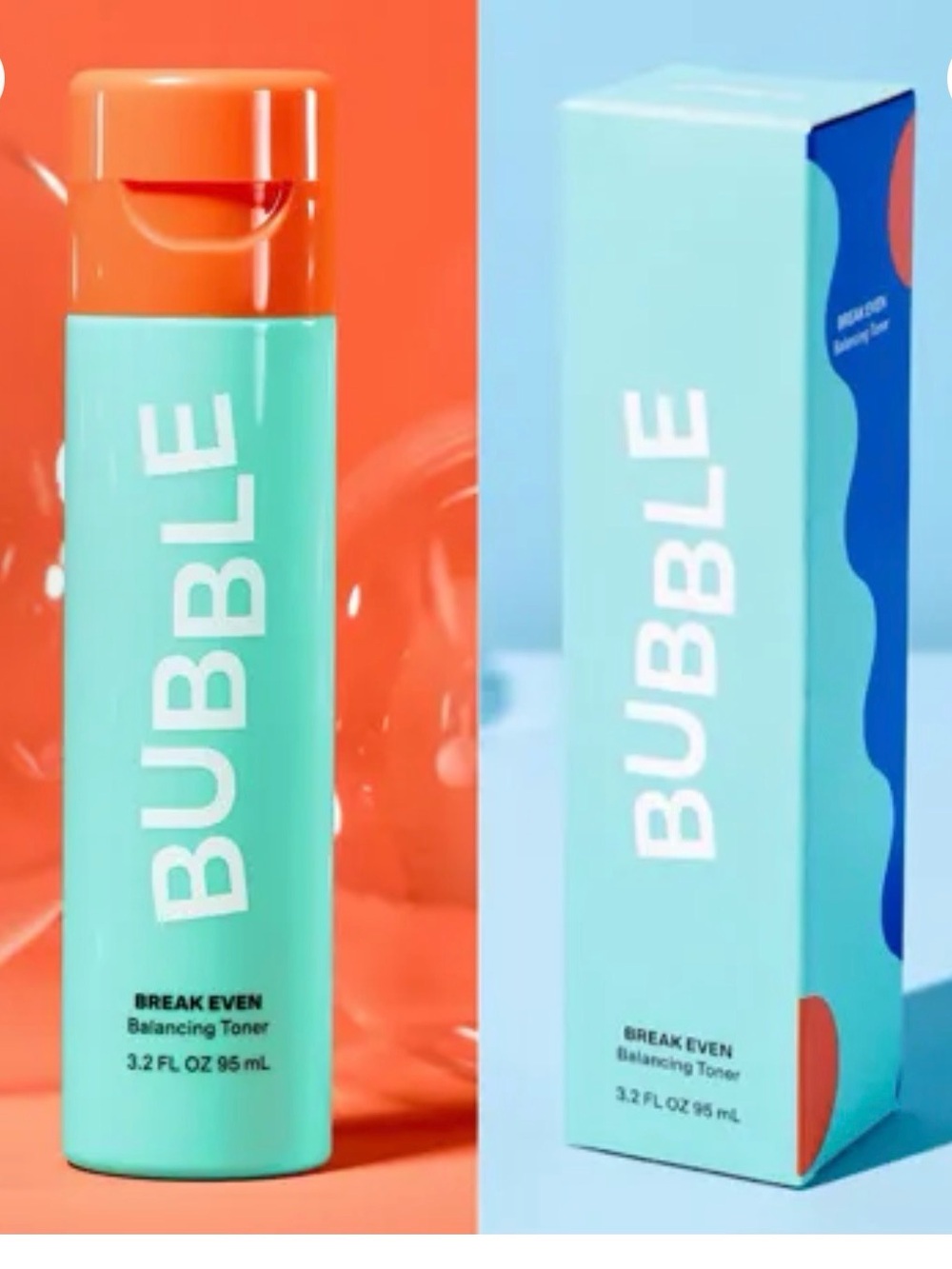 Bubble Break Even Balancing Toner — Mint with Orange Cap